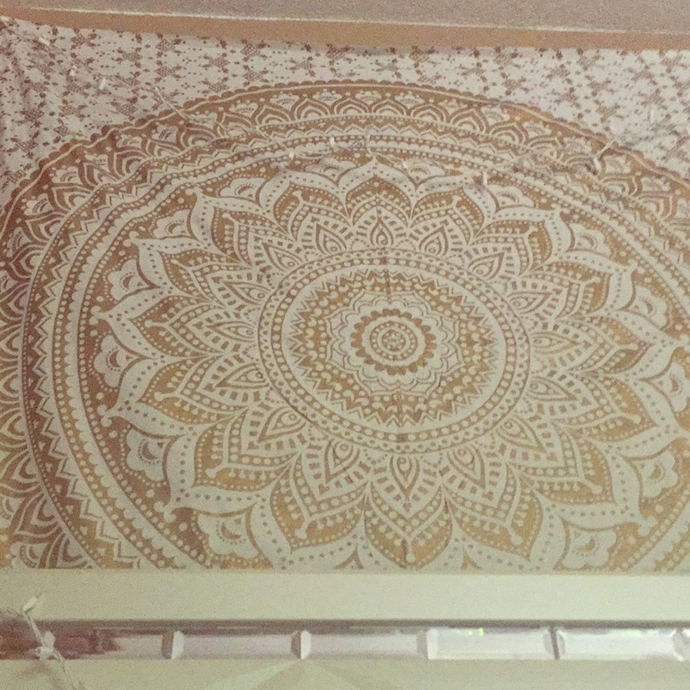 Gold and white tapestry